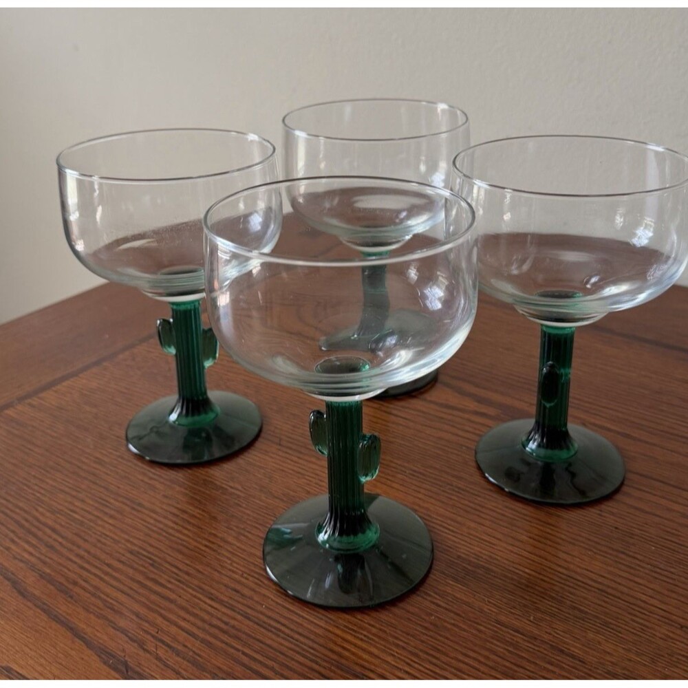 Libbey Lifestyles Cactus Stemmed Margarita Glasses Set of 4